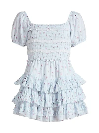 Fellows Floral Smocked Minidress