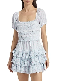 Fellows Floral Smocked Minidress