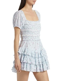 Fellows Floral Smocked Minidress