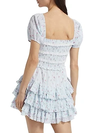 Fellows Floral Smocked Minidress