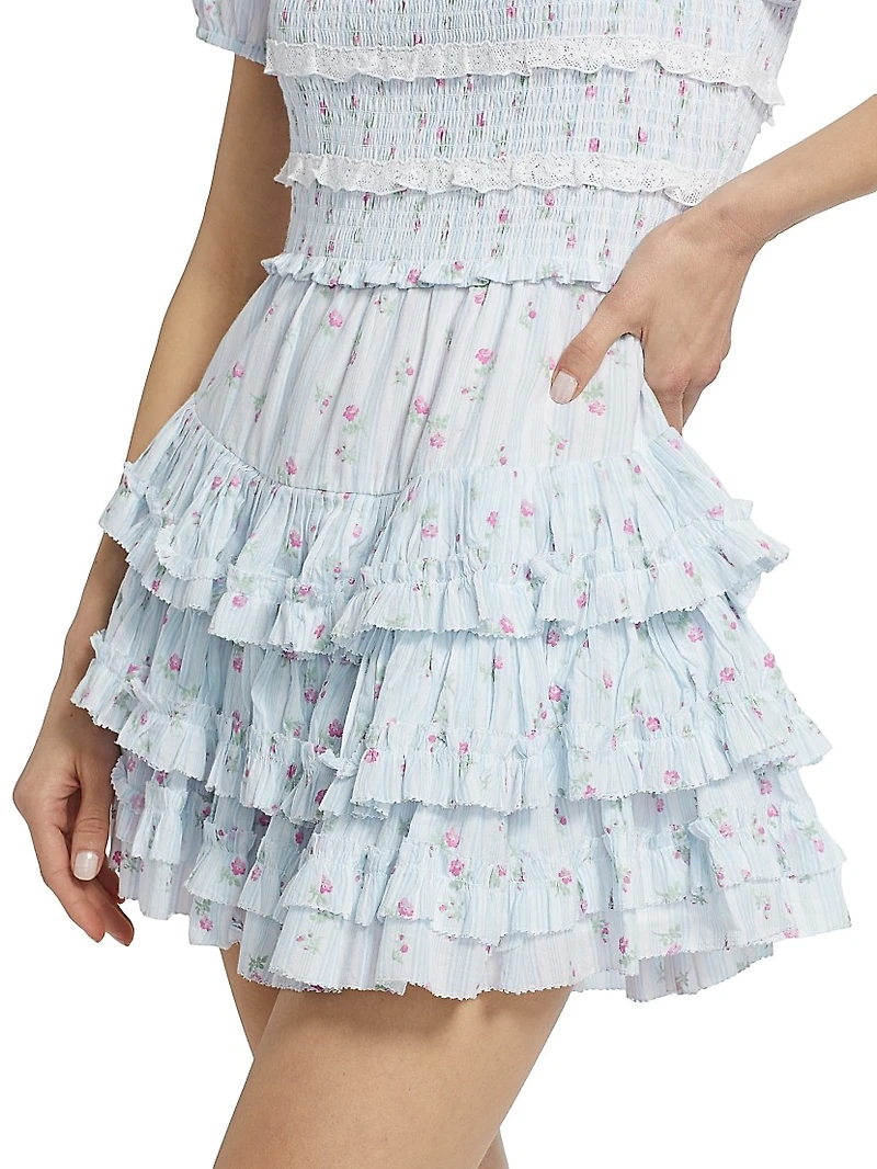 Fellows Floral Smocked Minidress