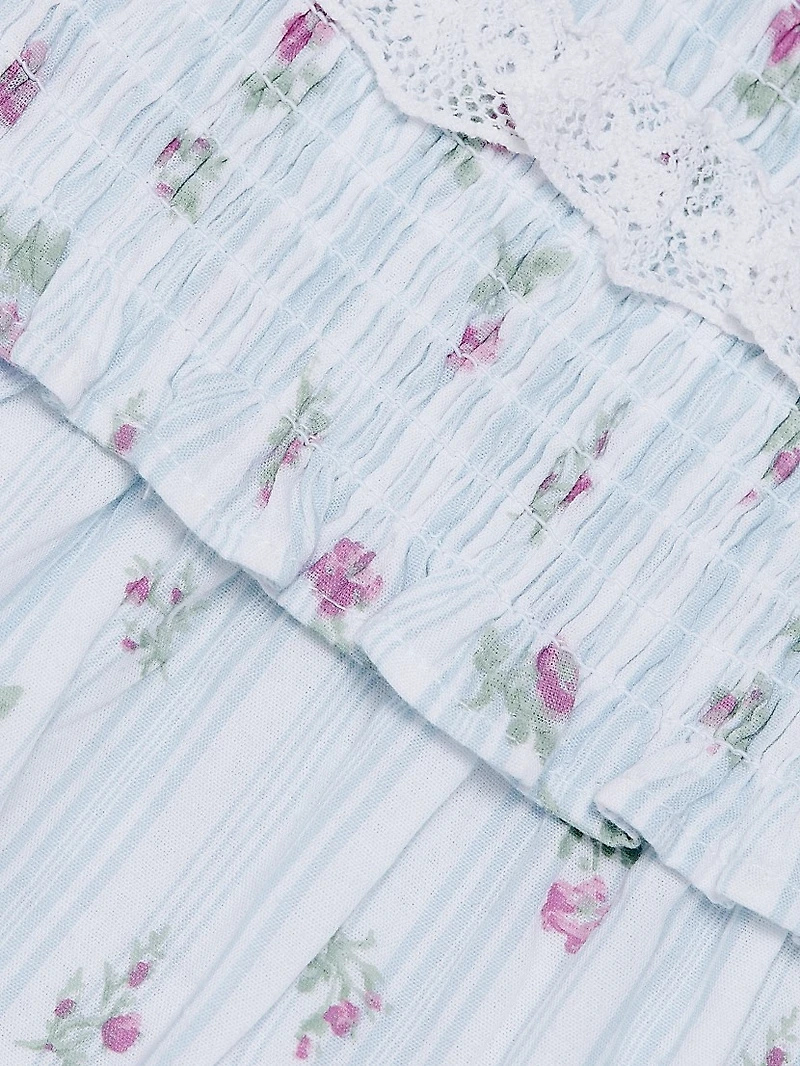 Fellows Floral Smocked Minidress