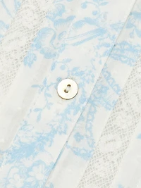 Judalon Lace-Trimmed Pintuck Midi-Dress