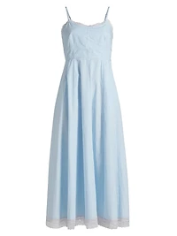Sandara Striped Cotton Midi-Dress
