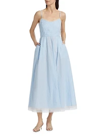Sandara Striped Cotton Midi-Dress