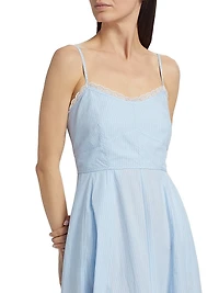 Sandara Striped Cotton Midi-Dress
