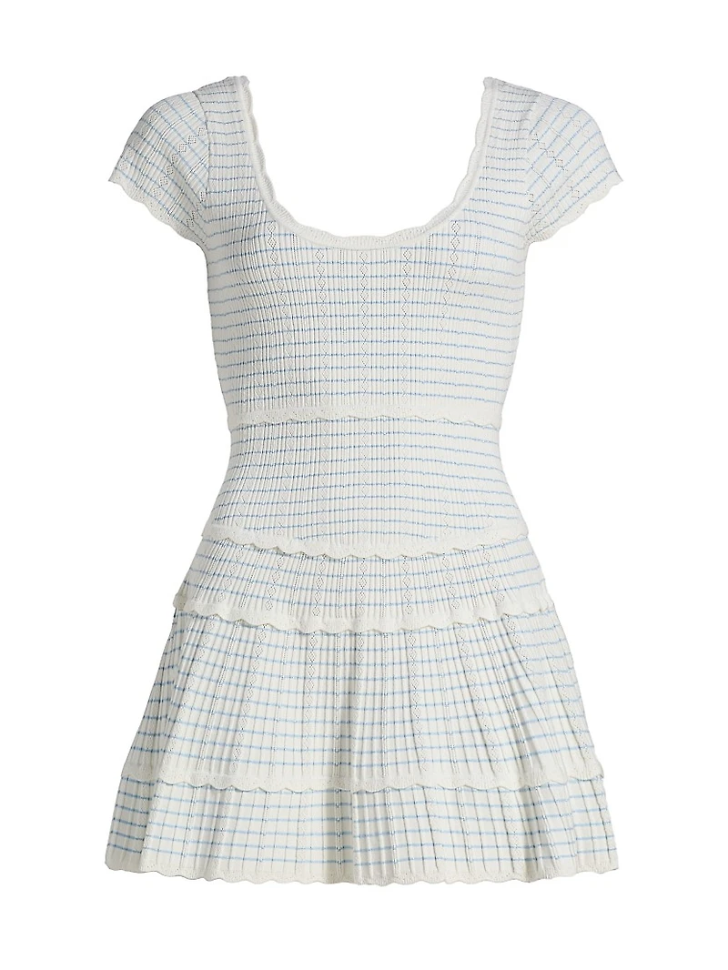 Elisavette Striped Ribbed Minidress