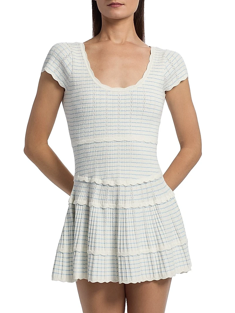 Elisavette Striped Ribbed Minidress