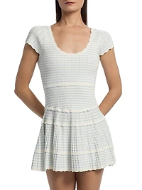 Elisavette Striped Ribbed Minidress