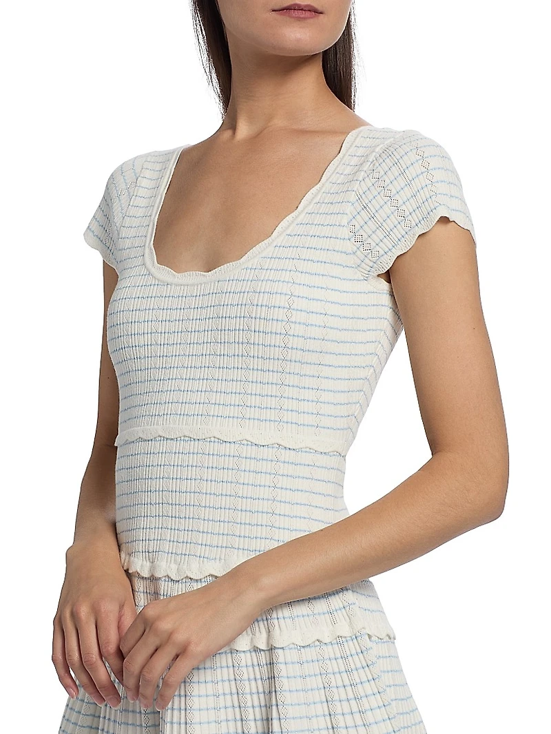 Elisavette Striped Ribbed Minidress