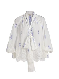 Dresner Floral Lace-Trim Top