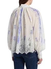 Dresner Floral Lace-Trim Top
