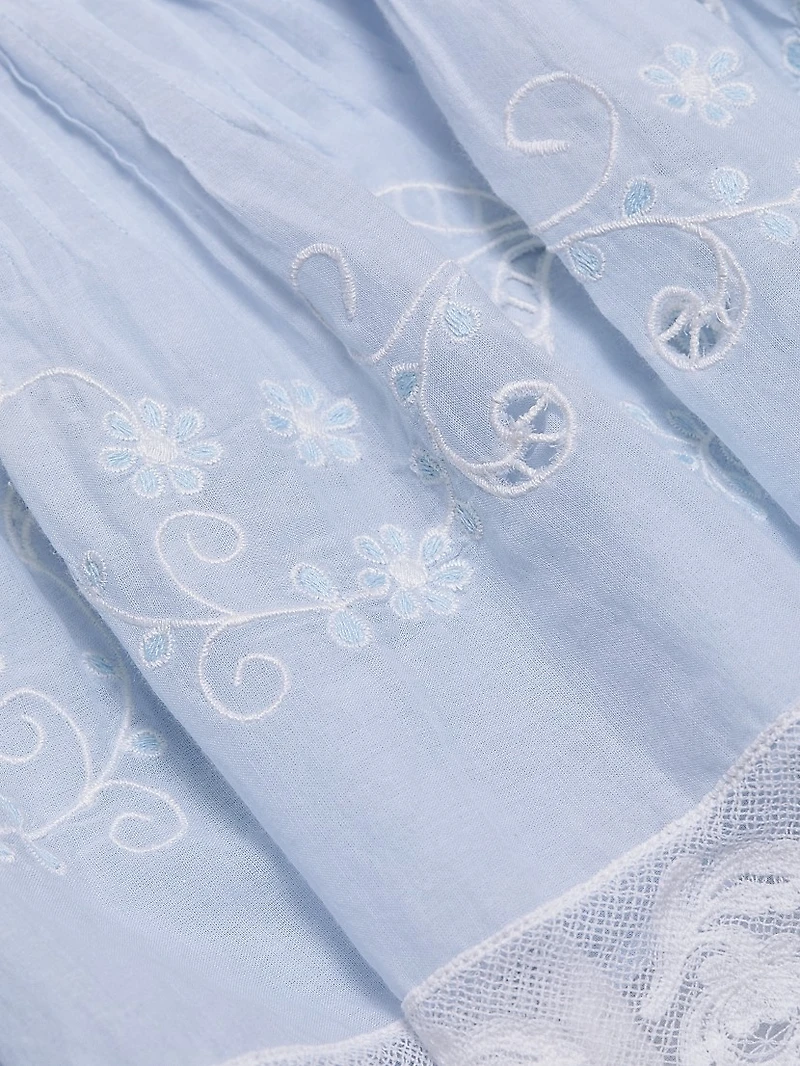 Levant Lace Cotton Fit & Flare Miniskirt