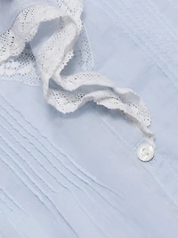 Sinora Ruffled & Lace Cotton Top