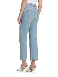 Sami Embroidered Cherry Crop Jeans