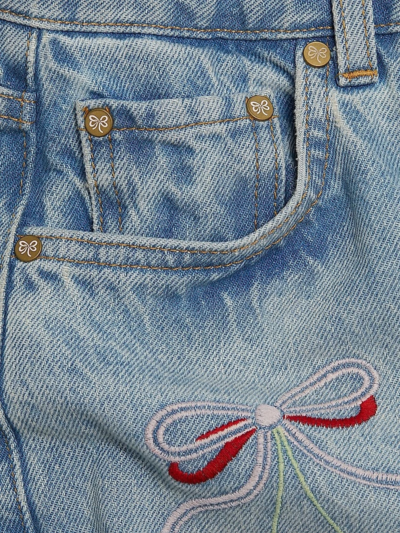 Sami Embroidered Cherry Crop Jeans