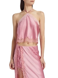 Rivier Satin Halterneck Top