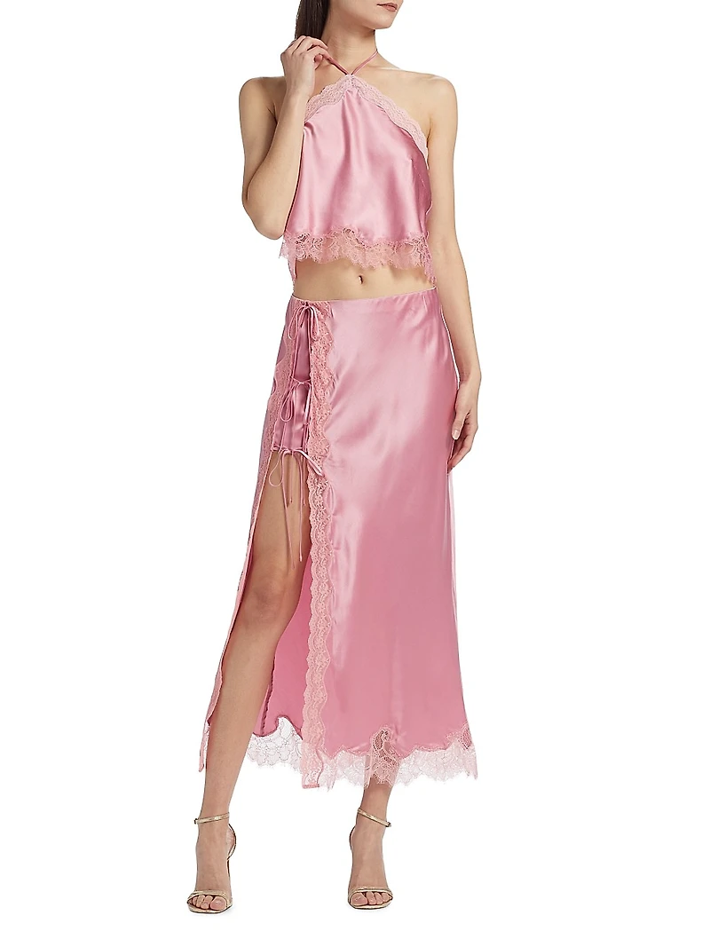 Rivier Satin Halterneck Top