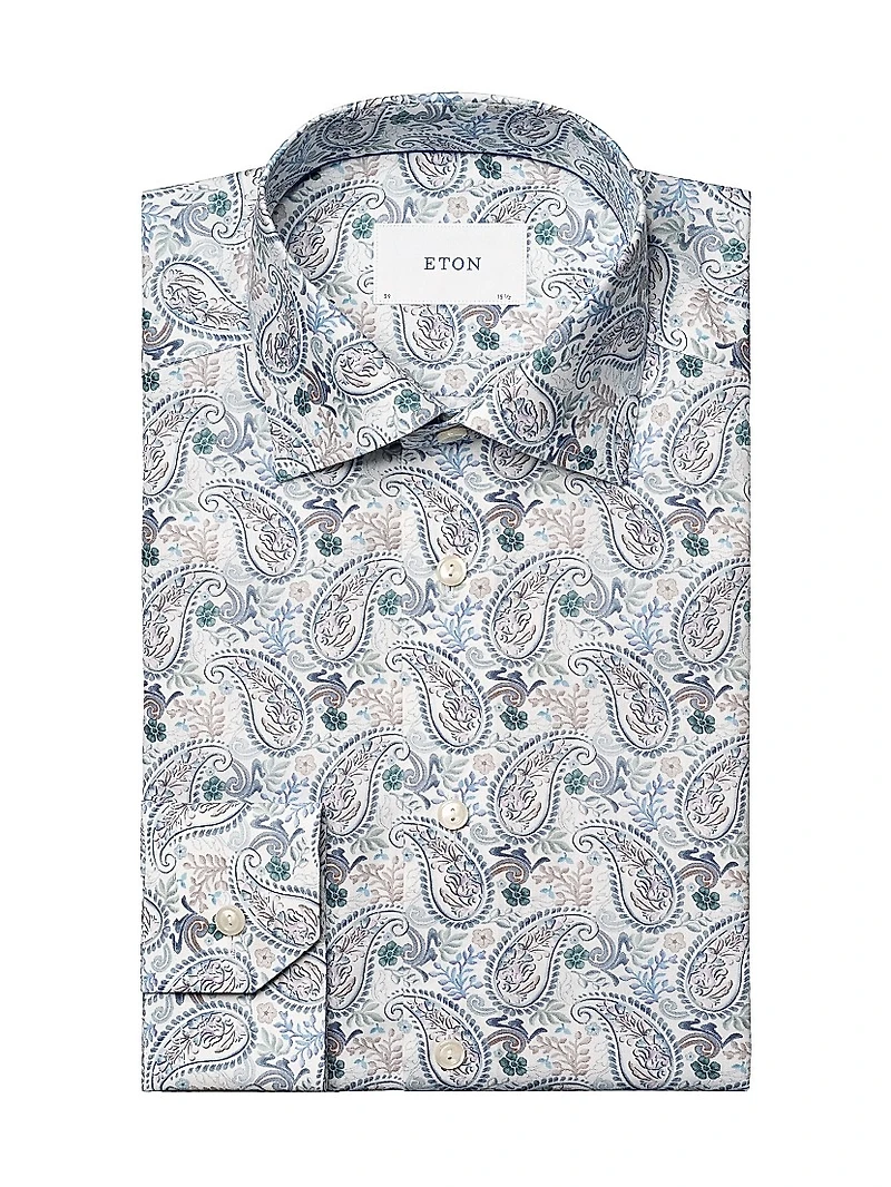 Paisley Cotton-Blend Button-Front Shirt