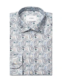 Paisley Cotton-Blend Button-Front Shirt