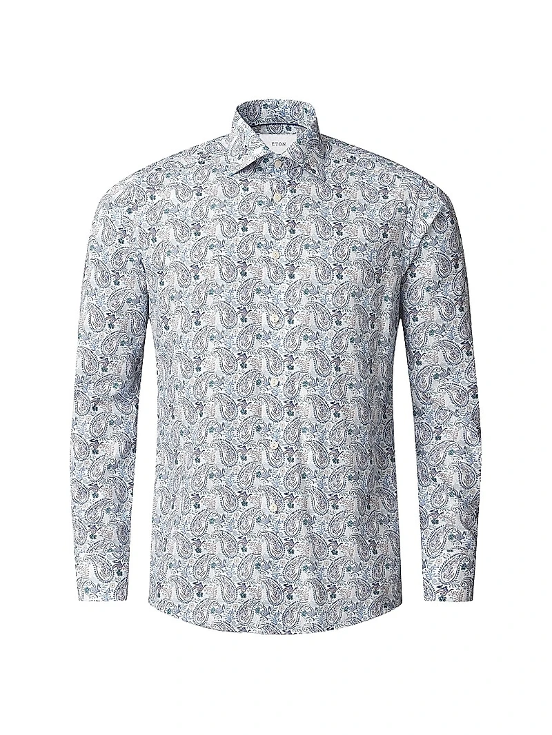 Paisley Cotton-Blend Button-Front Shirt