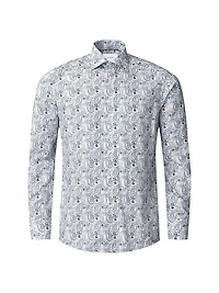 Paisley Cotton-Blend Button-Front Shirt