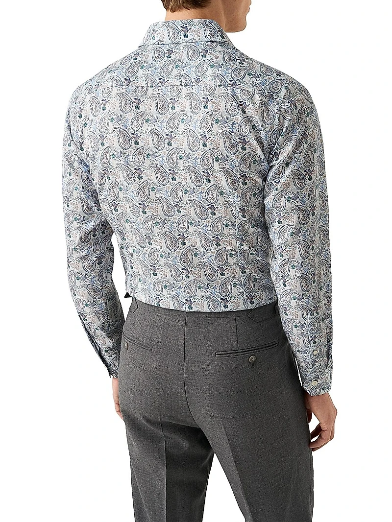 Paisley Cotton-Blend Button-Front Shirt