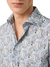 Paisley Cotton-Blend Button-Front Shirt