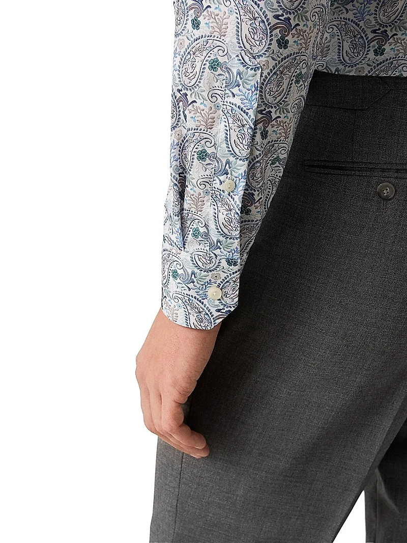 Paisley Cotton-Blend Button-Front Shirt