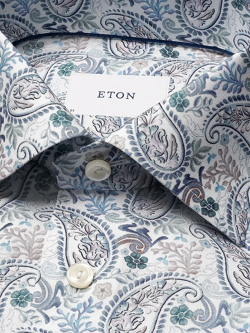 Paisley Cotton-Blend Button-Front Shirt