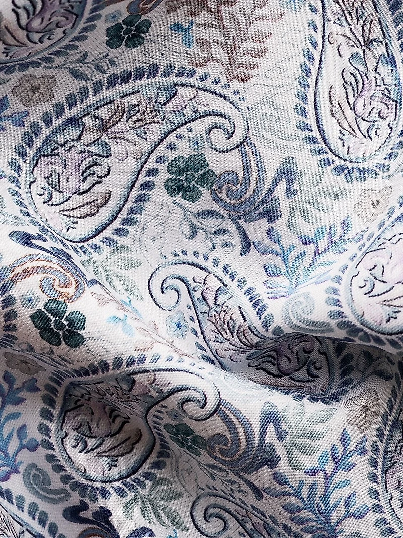 Paisley Cotton-Blend Button-Front Shirt