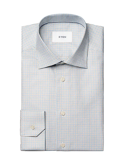 Slim-Fit Tattersall Check Button-Front Shirt