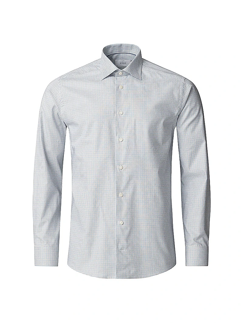 Slim-Fit Tattersall Check Button-Front Shirt