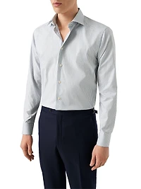 Slim-Fit Tattersall Check Button-Front Shirt