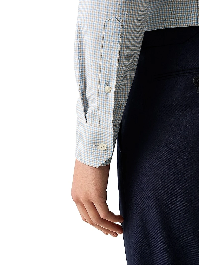 Slim-Fit Tattersall Check Button-Front Shirt