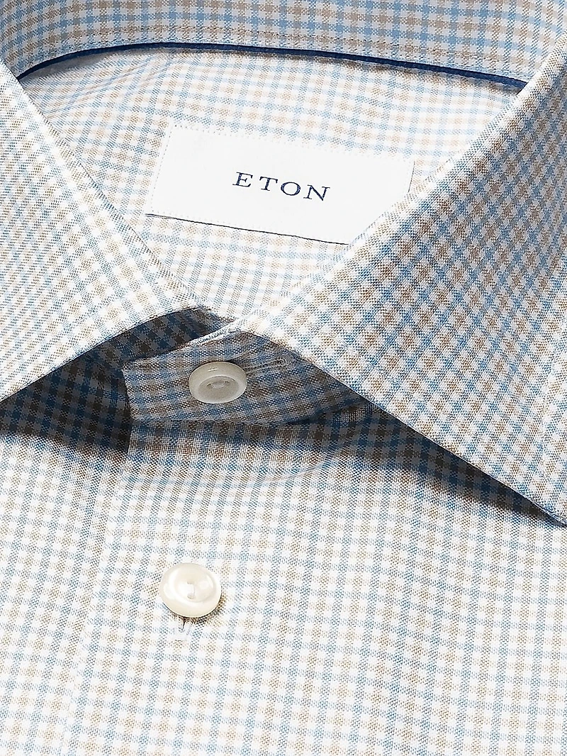 Slim-Fit Tattersall Check Button-Front Shirt