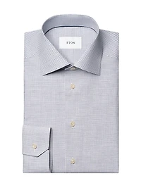 Contemporary-Fit Melange Neat Check Button-Front Shirt