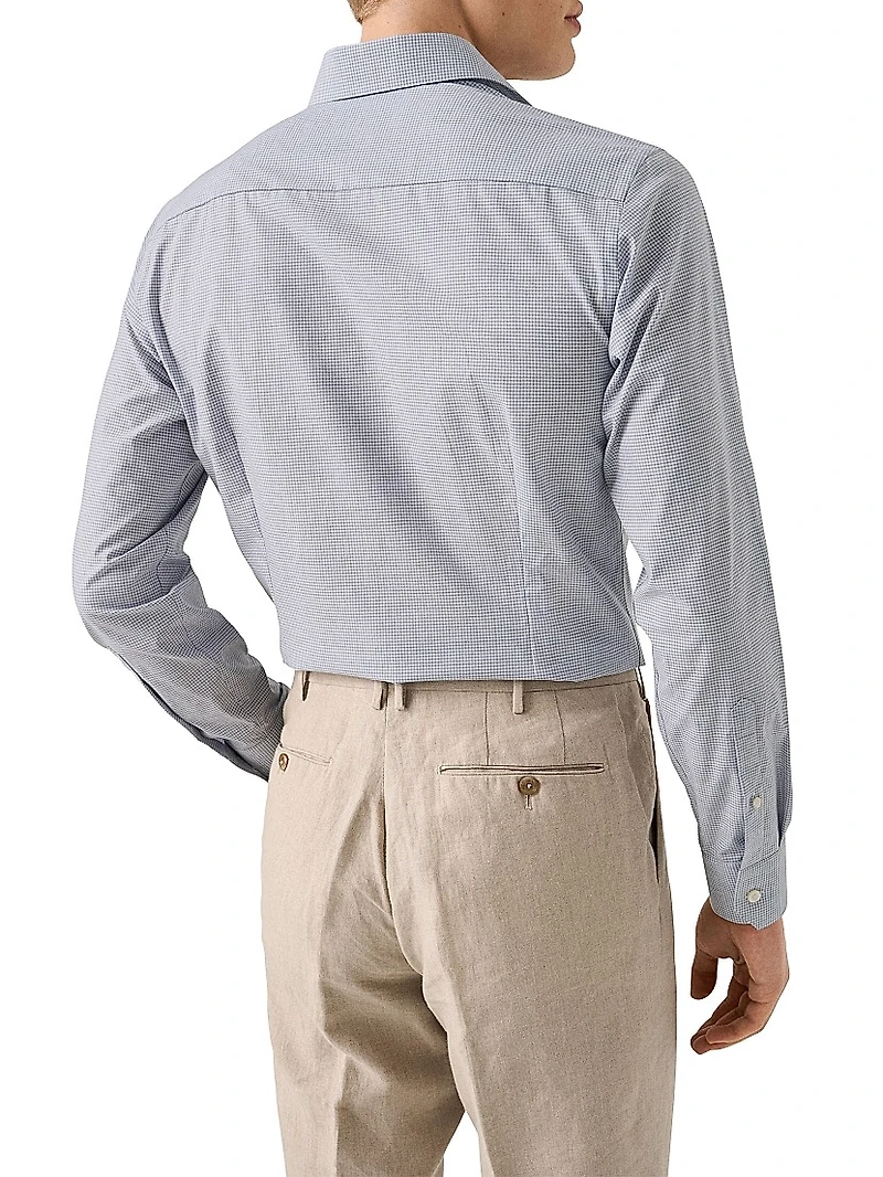 Contemporary-Fit Melange Neat Check Button-Front Shirt