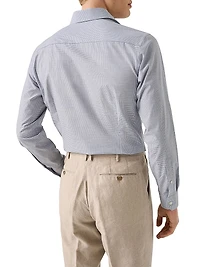 Contemporary-Fit Melange Neat Check Button-Front Shirt