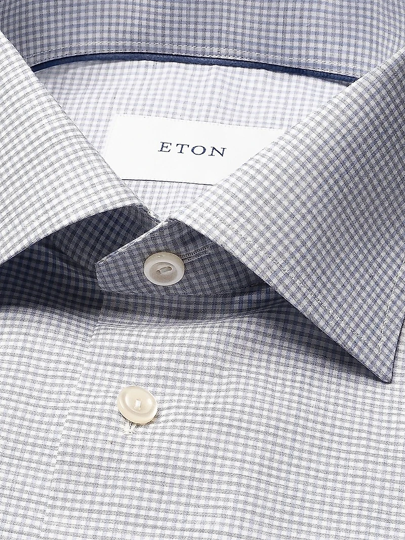 Contemporary-Fit Melange Neat Check Button-Front Shirt