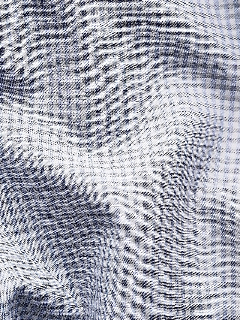 Contemporary-Fit Melange Neat Check Button-Front Shirt