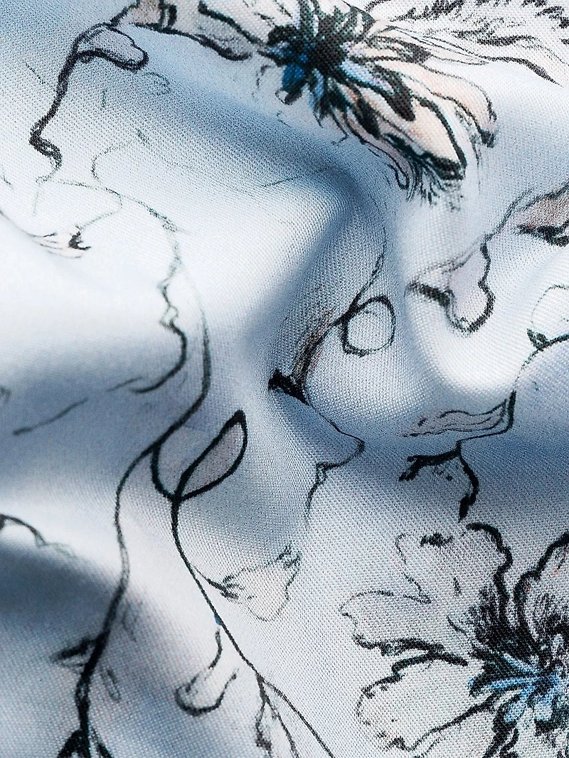 Slim-Fit Floral Button-Front Shirt