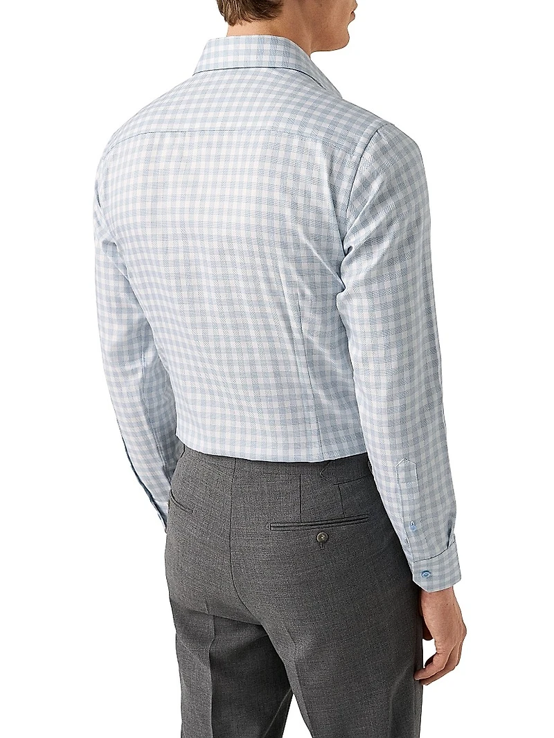 Contemporary-Fit Check Twill Button-Front Shirt