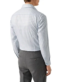 Contemporary-Fit Check Twill Button-Front Shirt