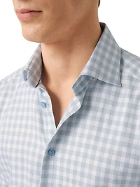 Contemporary-Fit Check Twill Button-Front Shirt