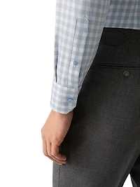 Contemporary-Fit Check Twill Button-Front Shirt