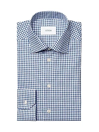 Slim-Fit Grid Check Button-Front Shirt