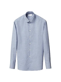 Slim-Fit Grid Check Button-Front Shirt
