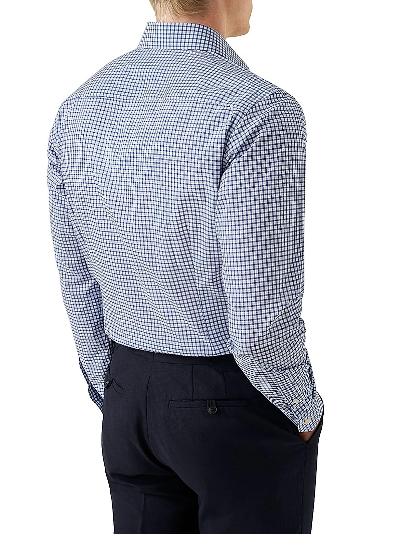 Slim-Fit Grid Check Button-Front Shirt