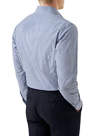 Slim-Fit Grid Check Button-Front Shirt